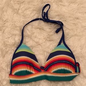 Aerie rainbow triangle halter bikini